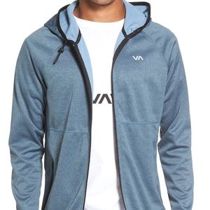 Mens Green RVCA Shermin Full Zip Hoodie